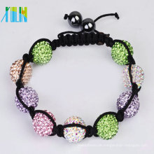 handgemachte Strass Schädel Shamballa Armband XLSBL084